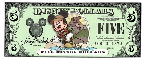 Disney dollar california - $5,